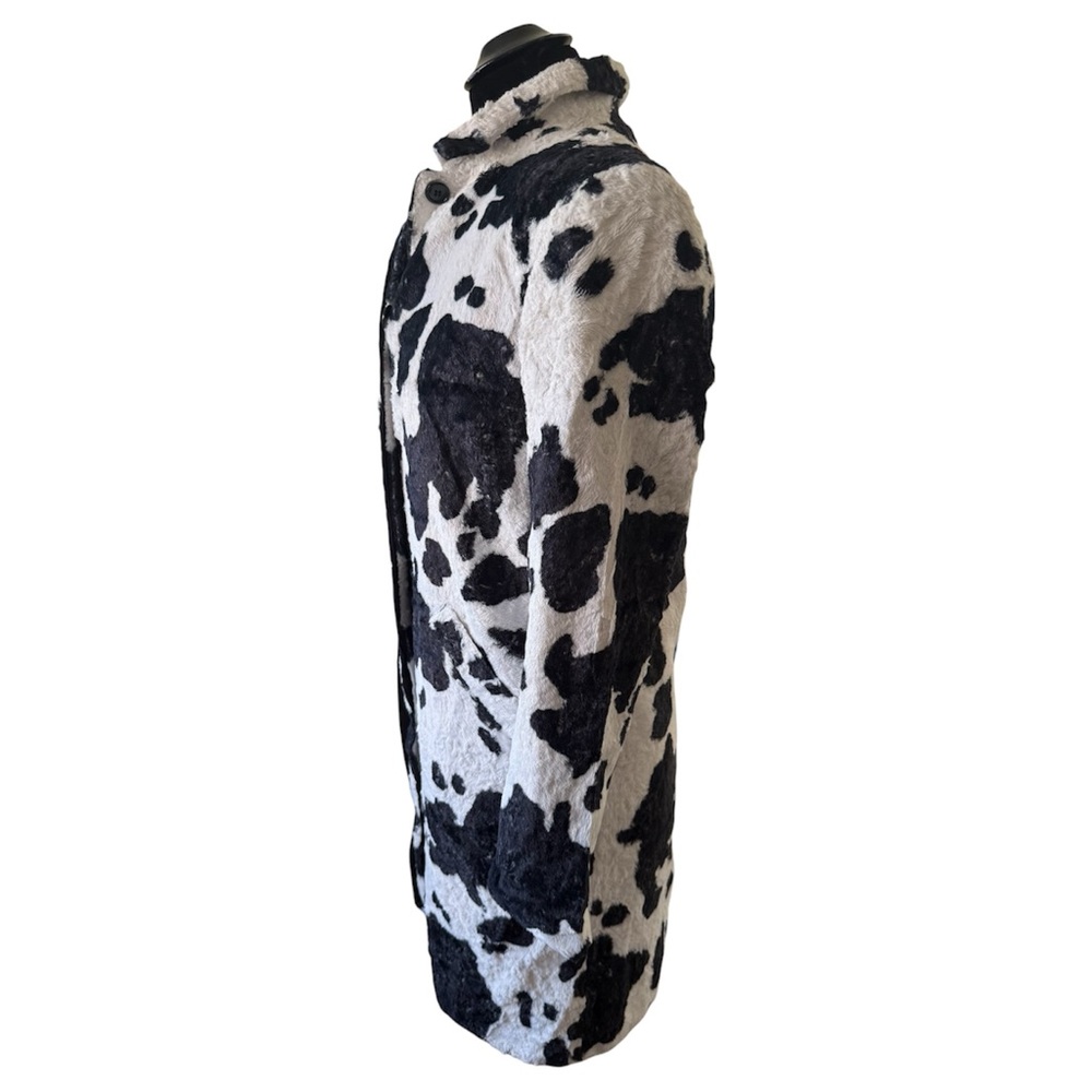 Y2K Cache Cow Faux Fur Trench Coat - Picture 5 of 9